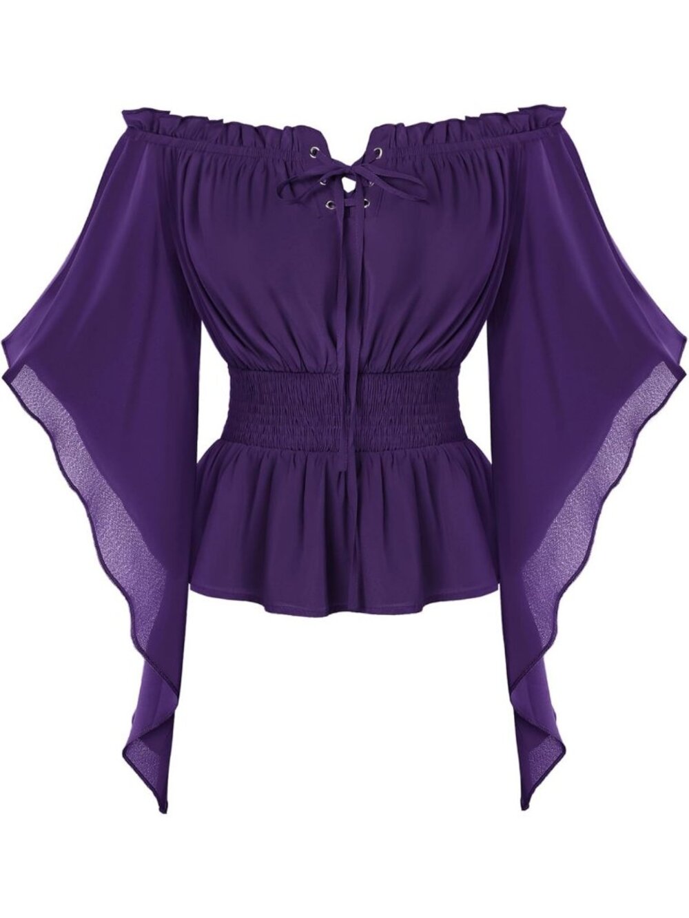 Renaissance Off-Shoulder Bell Sleeve Top for Women - Vintage Boho Style Blouse